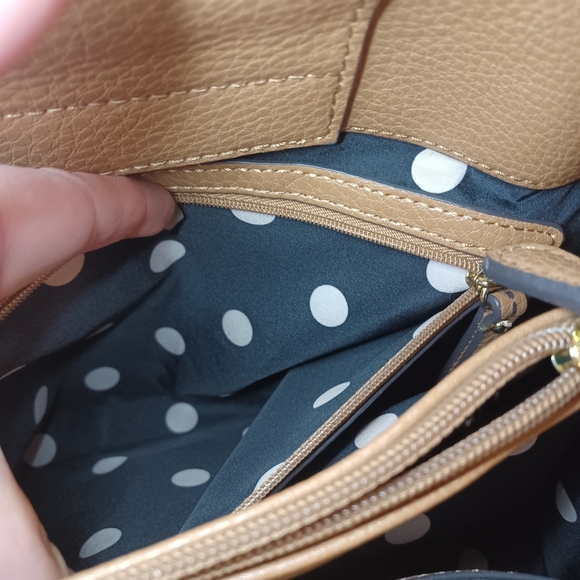 Anne Klein Purse Never Used Tan Cream Gold Accent Hardware Missing Long Strap - Picture 11 of 11